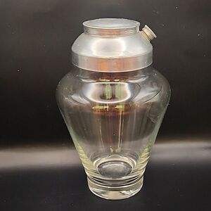Vintage Art Deco Handblown Heavy Glass Cocktail Shaker 9"
